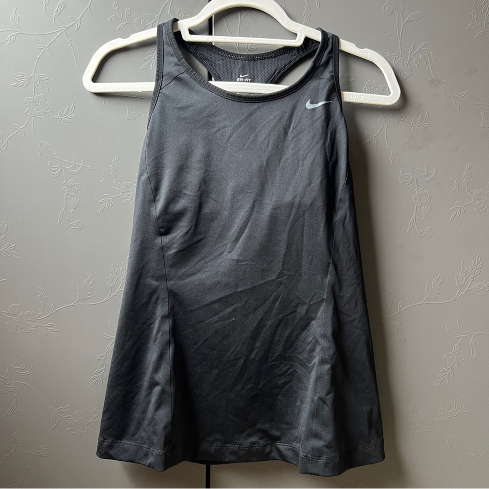 Nike Athletic Tank Top With Built In Bra Black Running Exercise Size M